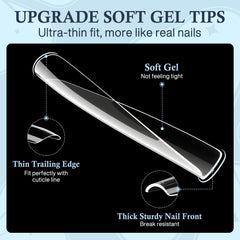 Luckyfairy 120 tips across 12 sizes for precise fit on diverse nail shapes.
