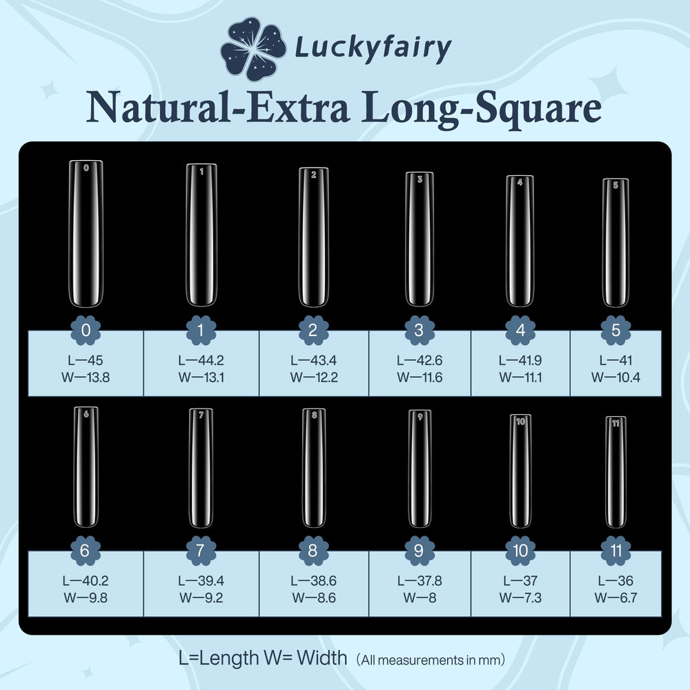 Luckyfairy easy-apply nail tips for salon or home DIY extensions.