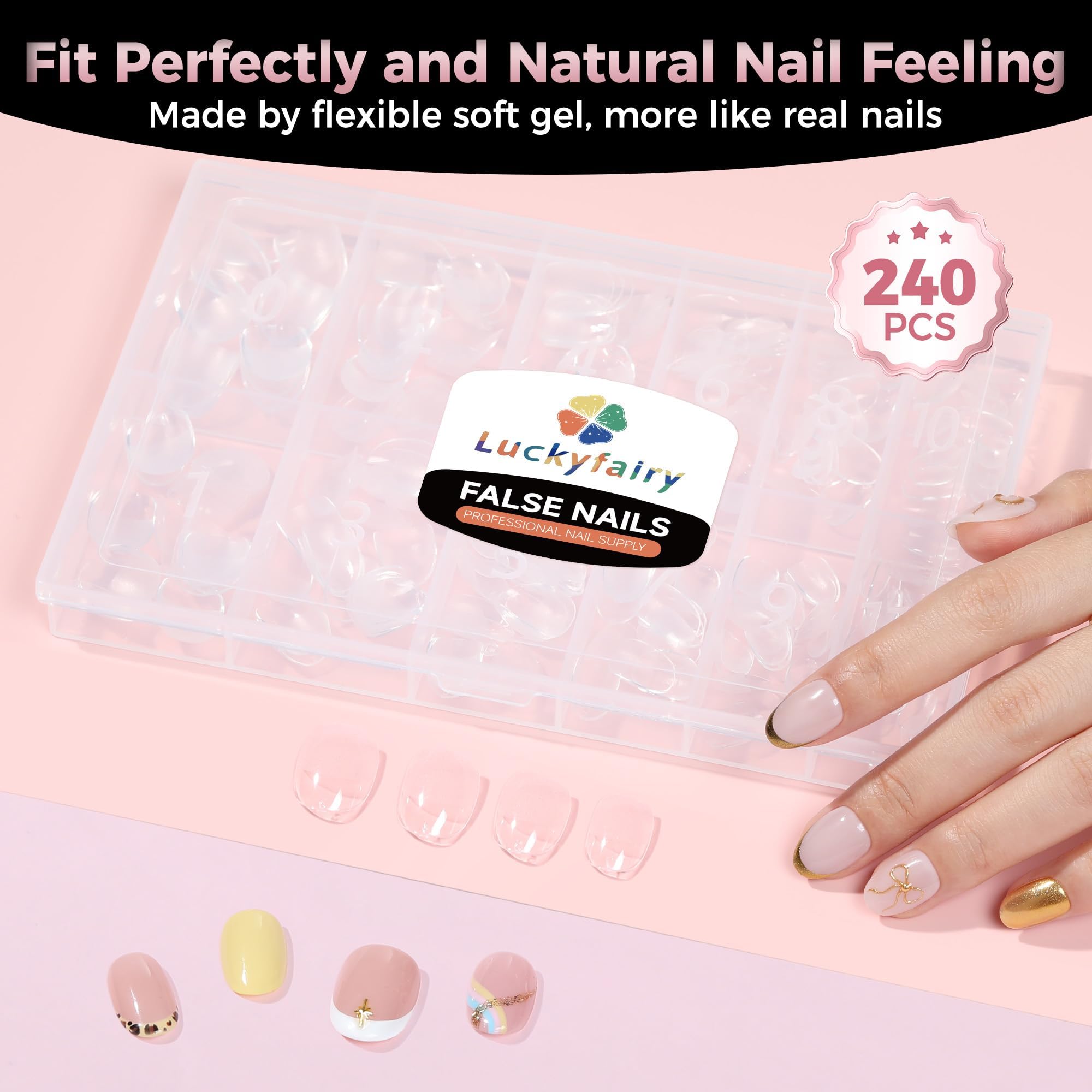 Luckyfairy quick application for rapid at-home nail extensions.