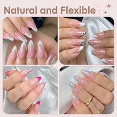 Luckyfairy Gelly Tips double-sided matte texture close-up highlights adhesion