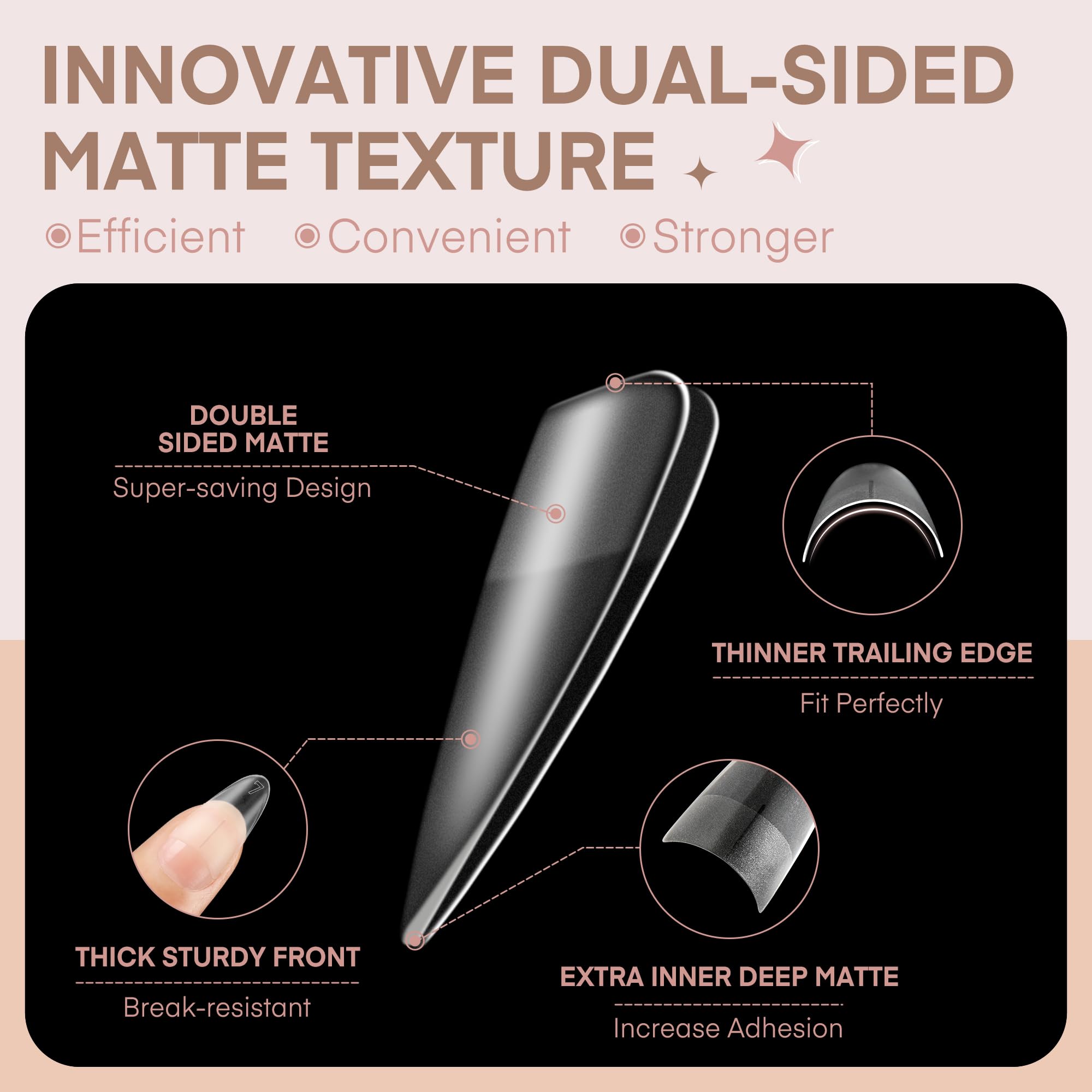Luckyfairy Gelly Tips flat-fit almond shape for quick, comfortable application