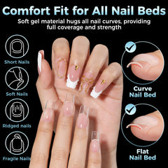 Luckyfairy half-matte surface texture aids adhesion without excessive filing