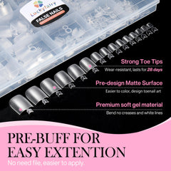 Luckyfairy pre-buff toe tips surface supports easy bonding and durability.