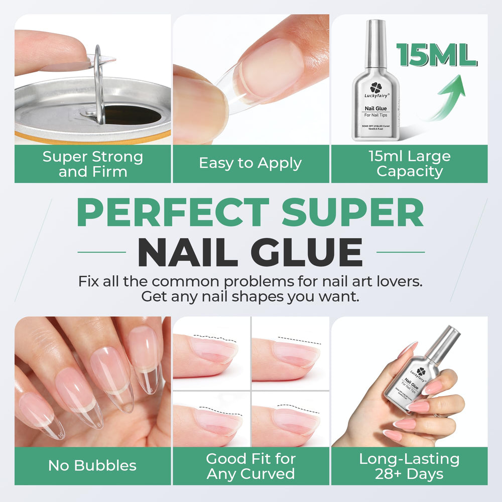 Luckyfairy press-on nails adhesion for durable wear.