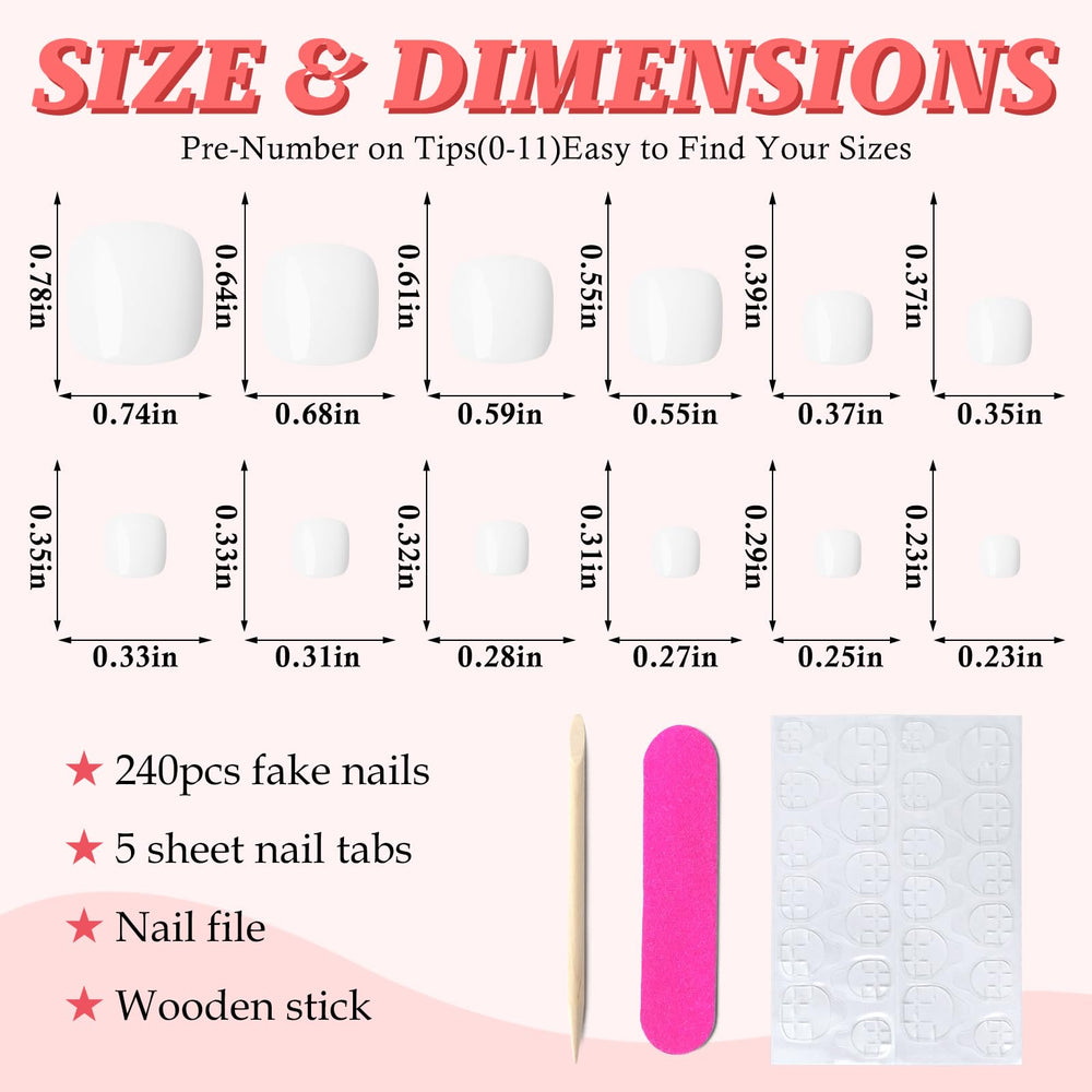 LuckForever glue tabs and glue for secure, long-lasting toe nail tips