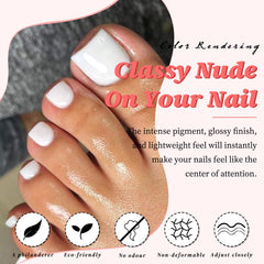 LuckForever white short-square toenails for natural-looking toes and easy DIY mani