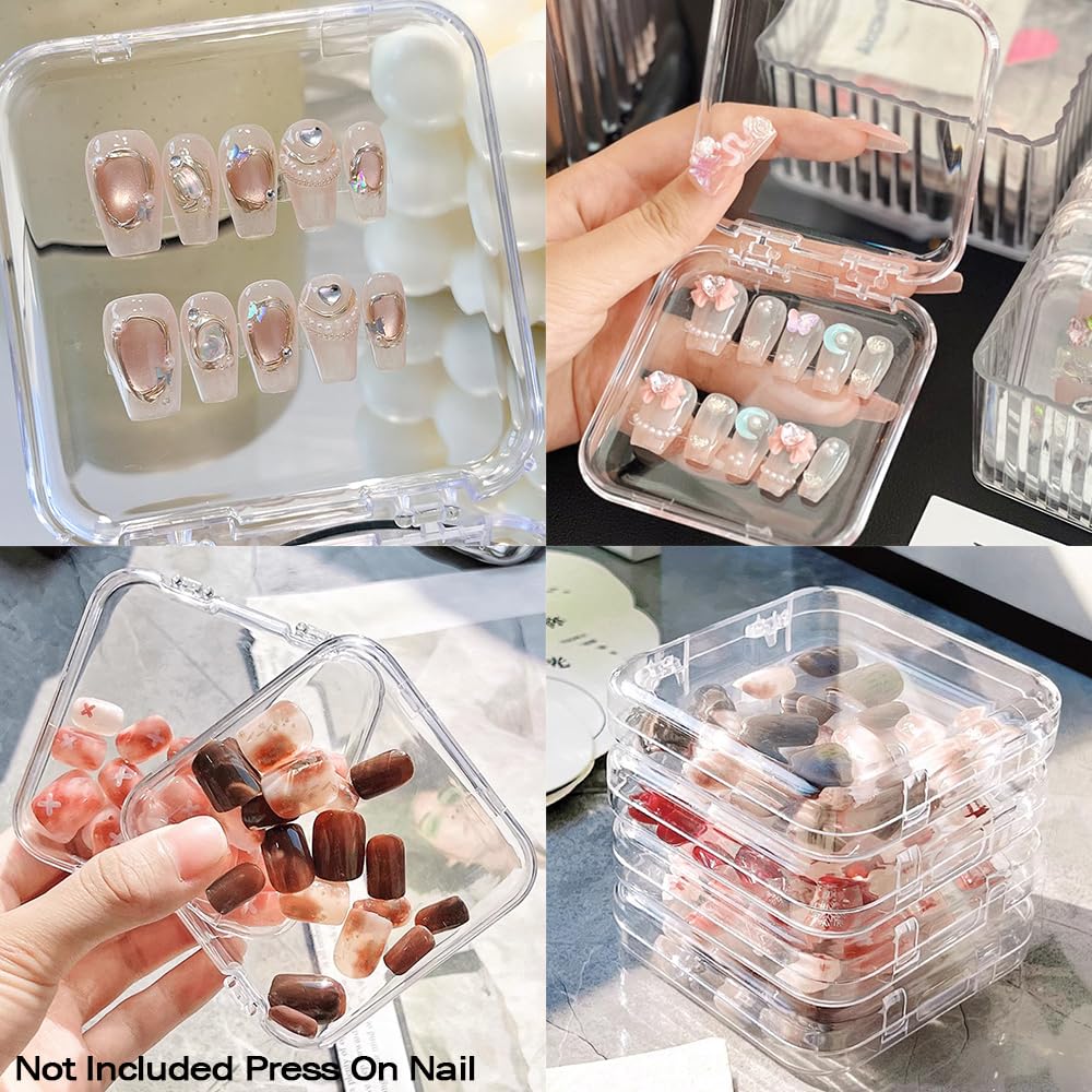 LUCKJUJU nail box includes adhesive tape for secure mounting and display.