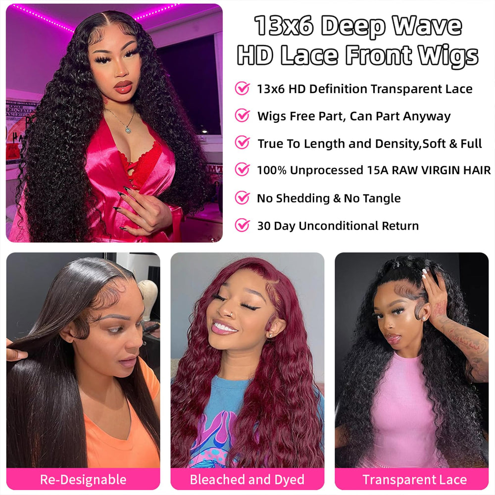 Lucksee deep wave wig suitable for many occasions and easy care