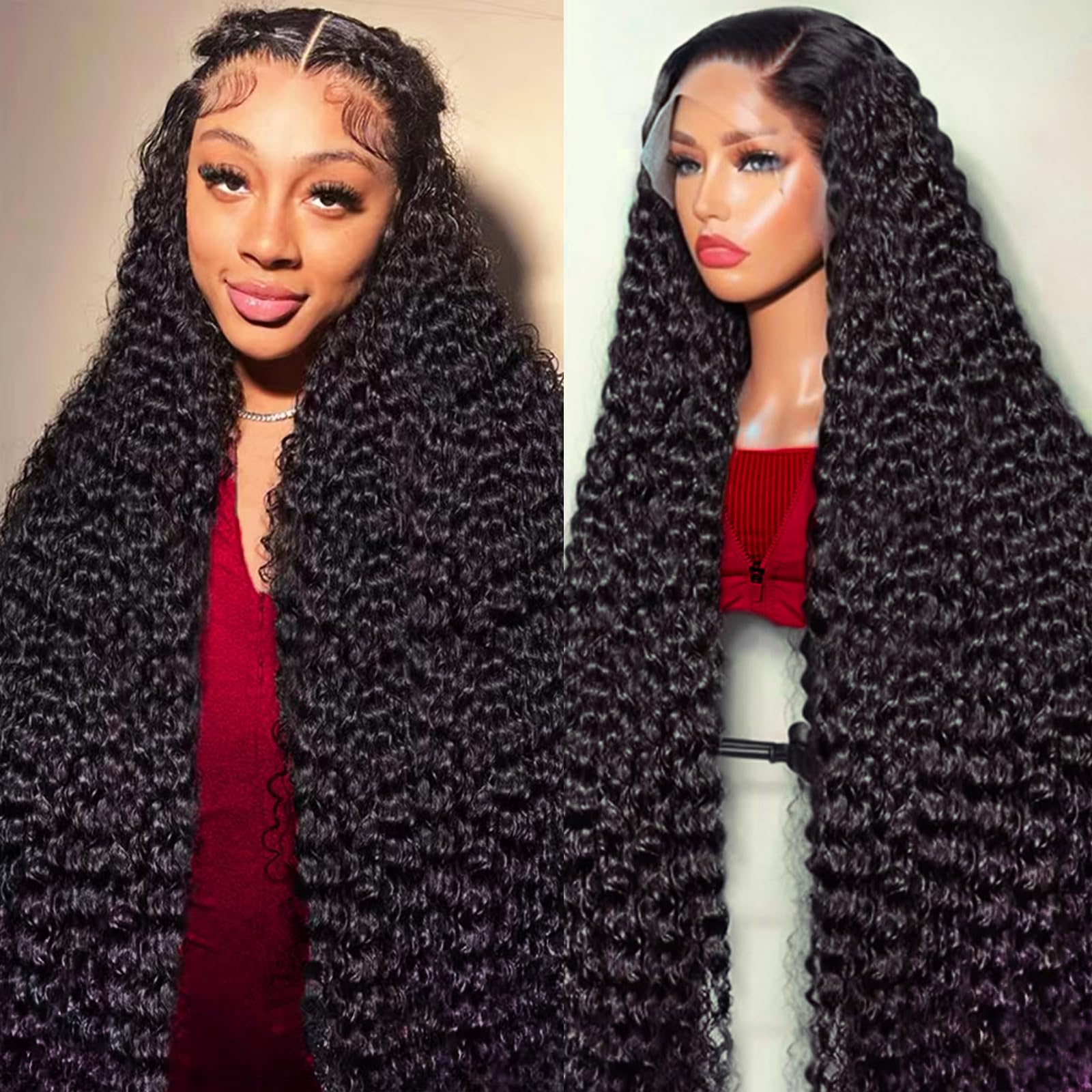 Lucksee deep wave lace front wig 30 inch for versatile styling and natural look