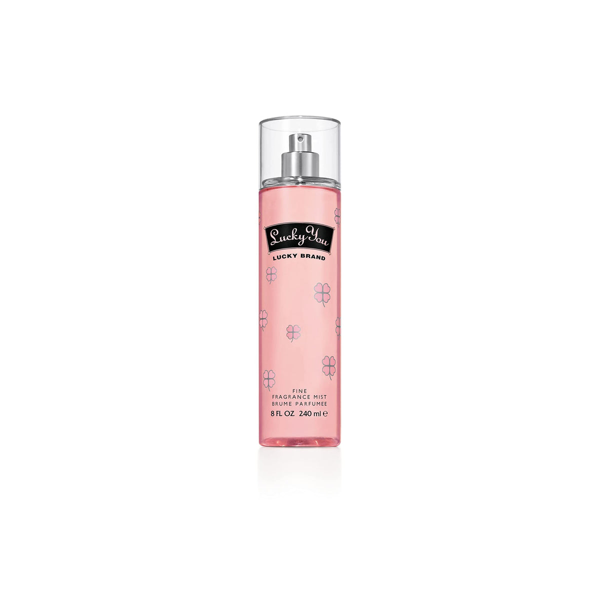 Close-up of Lucky Brand Lucky You body mist bottle with crisp citrus notes