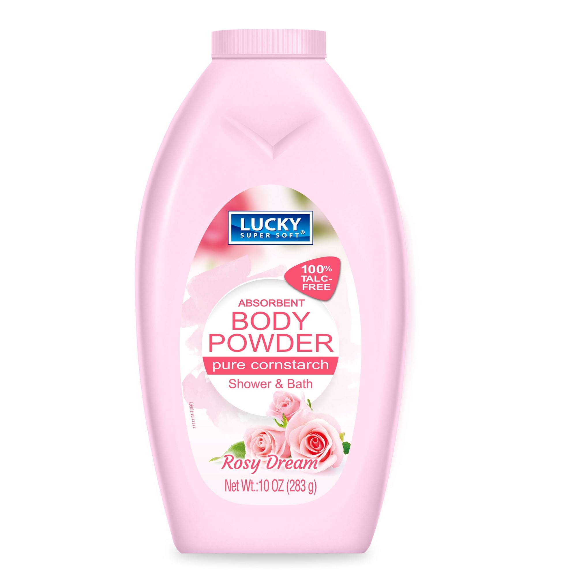 Lucky Super Soft polvo corporal Rosy Dream, absorbente y suave para uso diario tras la ducha.