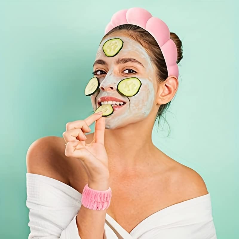 Luckybear green headband keeps hair out for masks and washes
