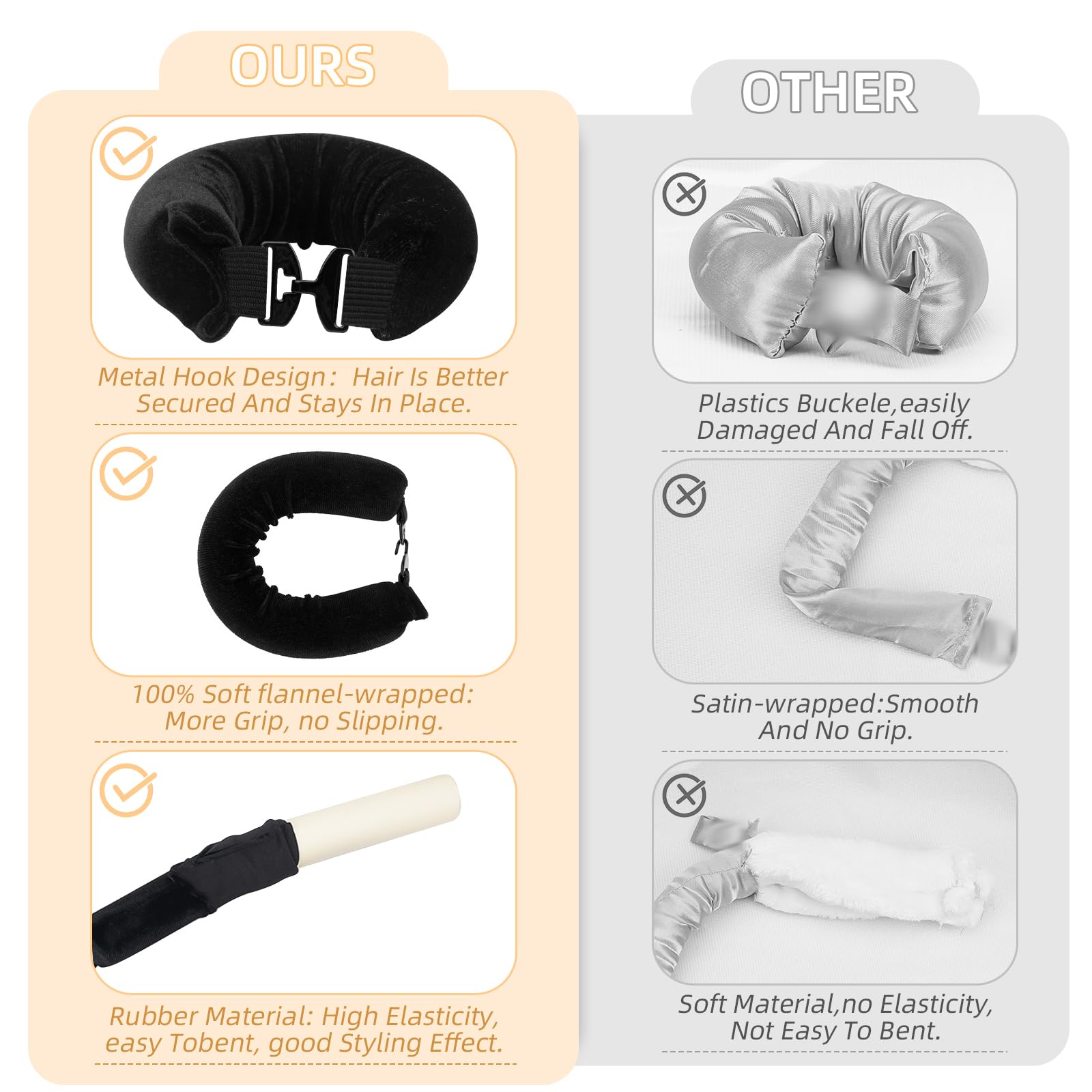 Luckybear jumbo flexi-rods in use promote easy heat-free curl formation overnight.