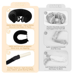 Luckybear pink satin flexi rods in use creating gentle overnight curls