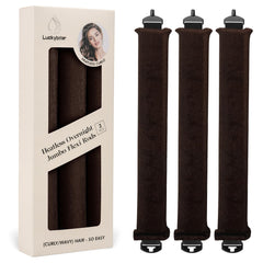 Luckybear overnight heatless curler pack with jumbo flexi rods for all hair types and night use.