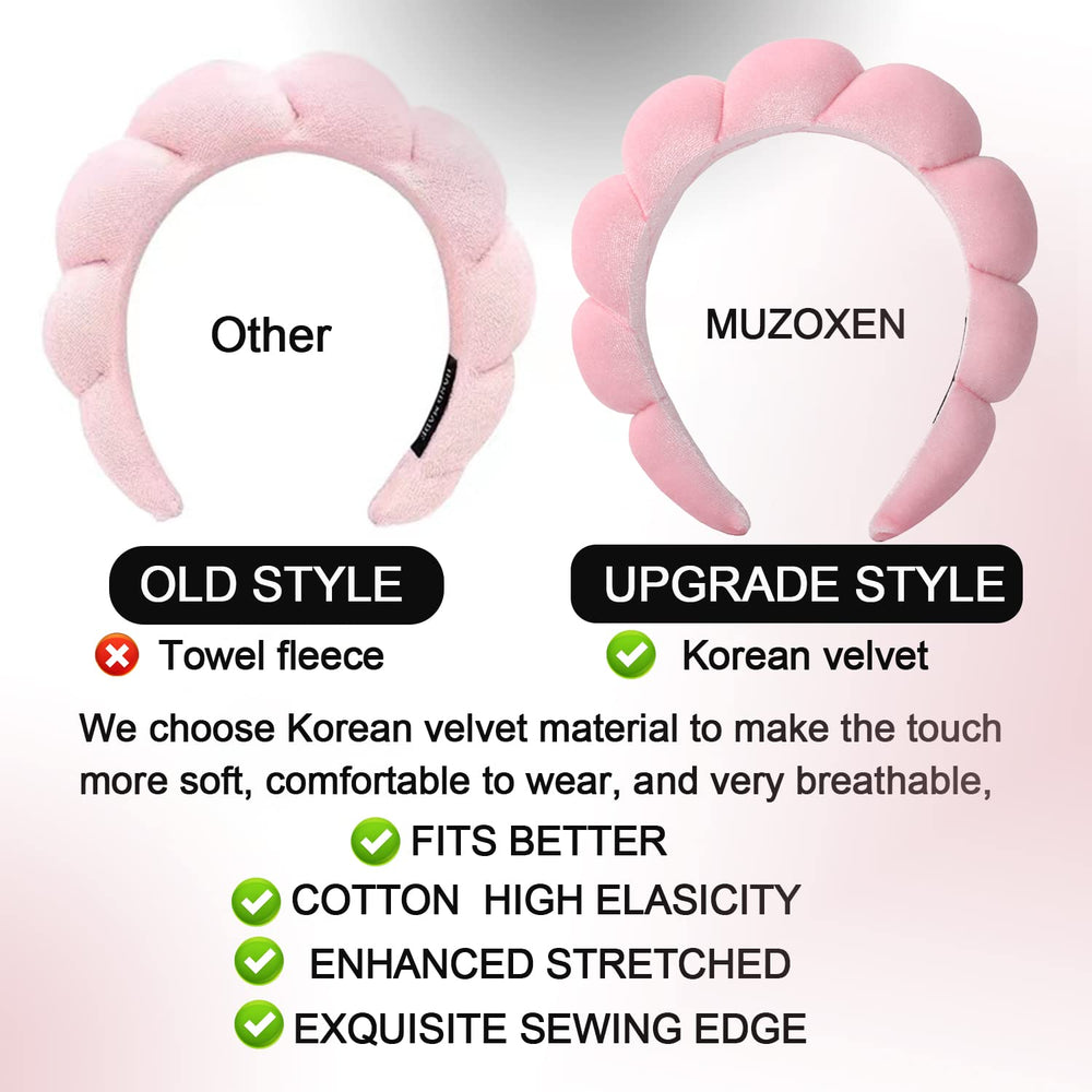 Luckybear velvet makeup headband offers soft comfort during skincare