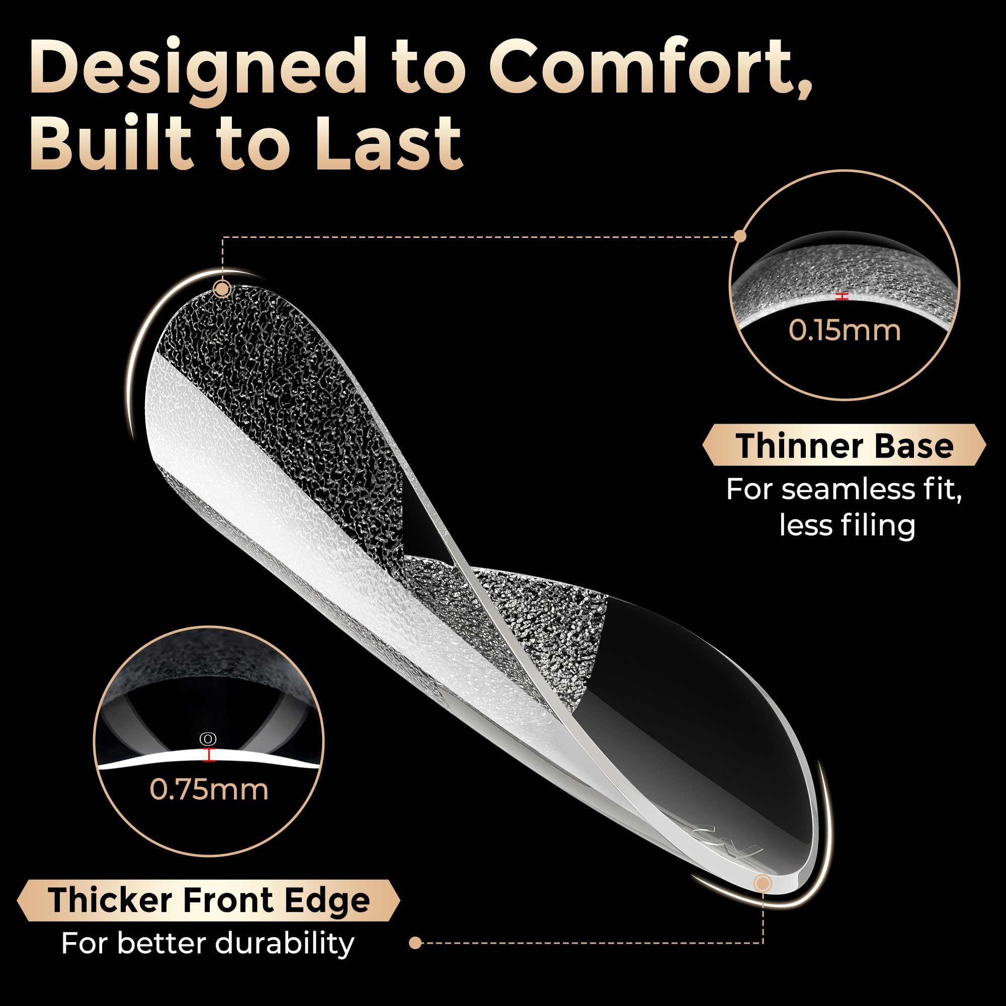 Luckyfairy 12 sizes ensure a perfect fit for varied nails.