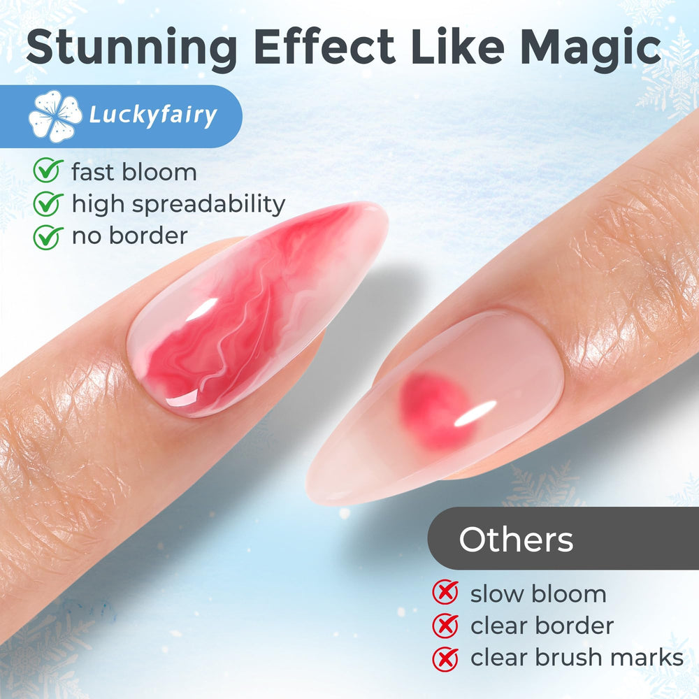 Gift-ready Luckyfairy Blooming Gel Clear set for DIY nail art lovers.