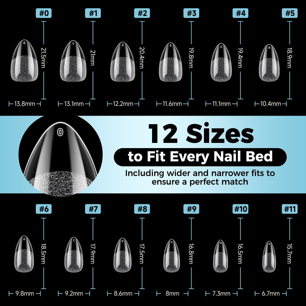 Luckyfairy clear gel tips help you see your natural nail beneath.