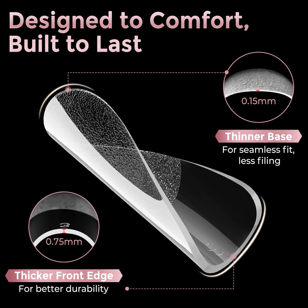 Luckyfairy clear gel tips offer natural wearing feel and easy shaping.
