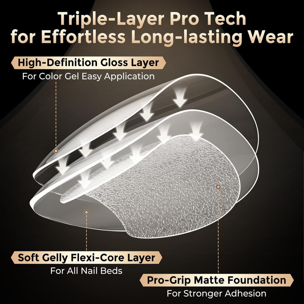 Luckyfairy clear tips provide crisp visibility during pressing and filing.