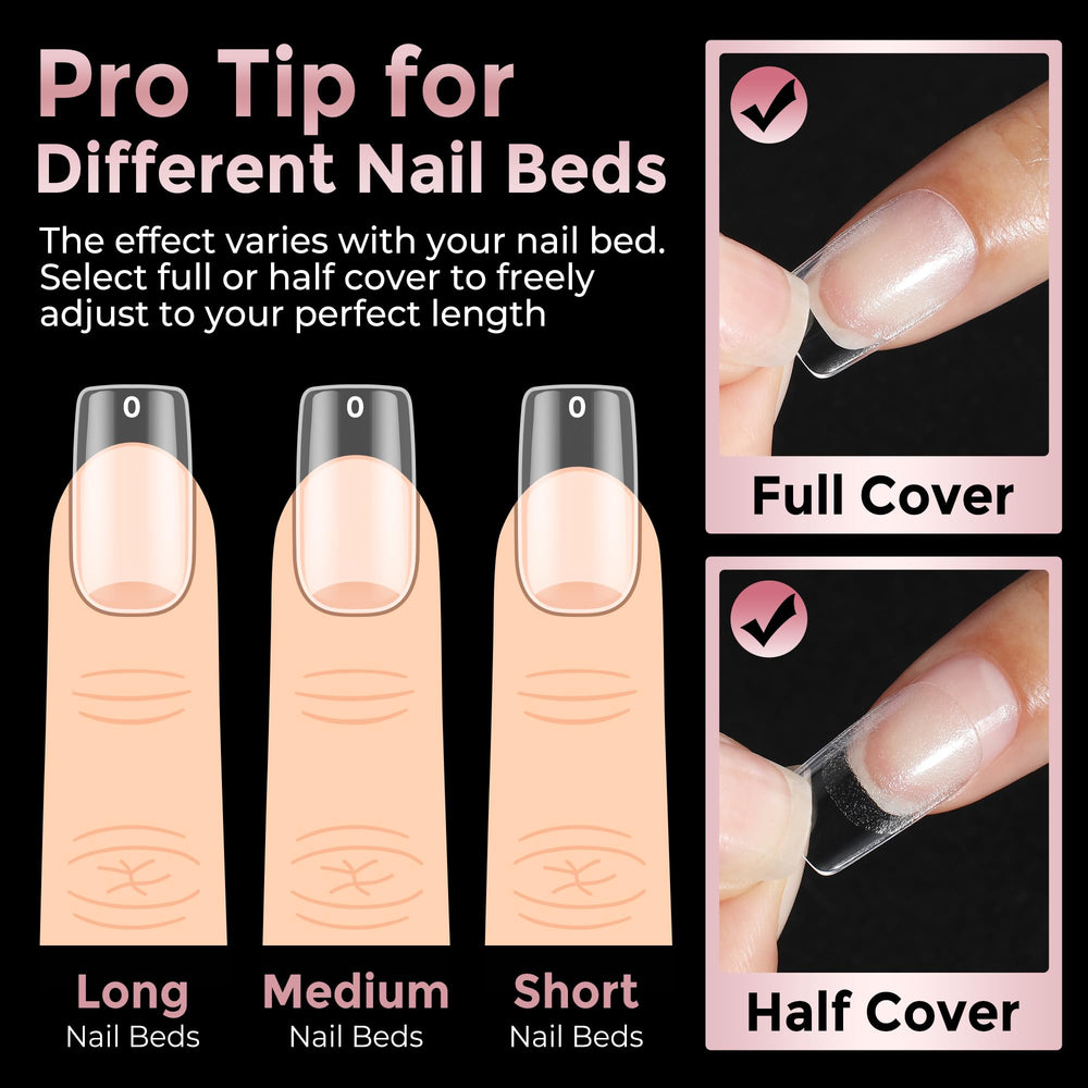 Luckyfairy transparent tips provide clean color results.