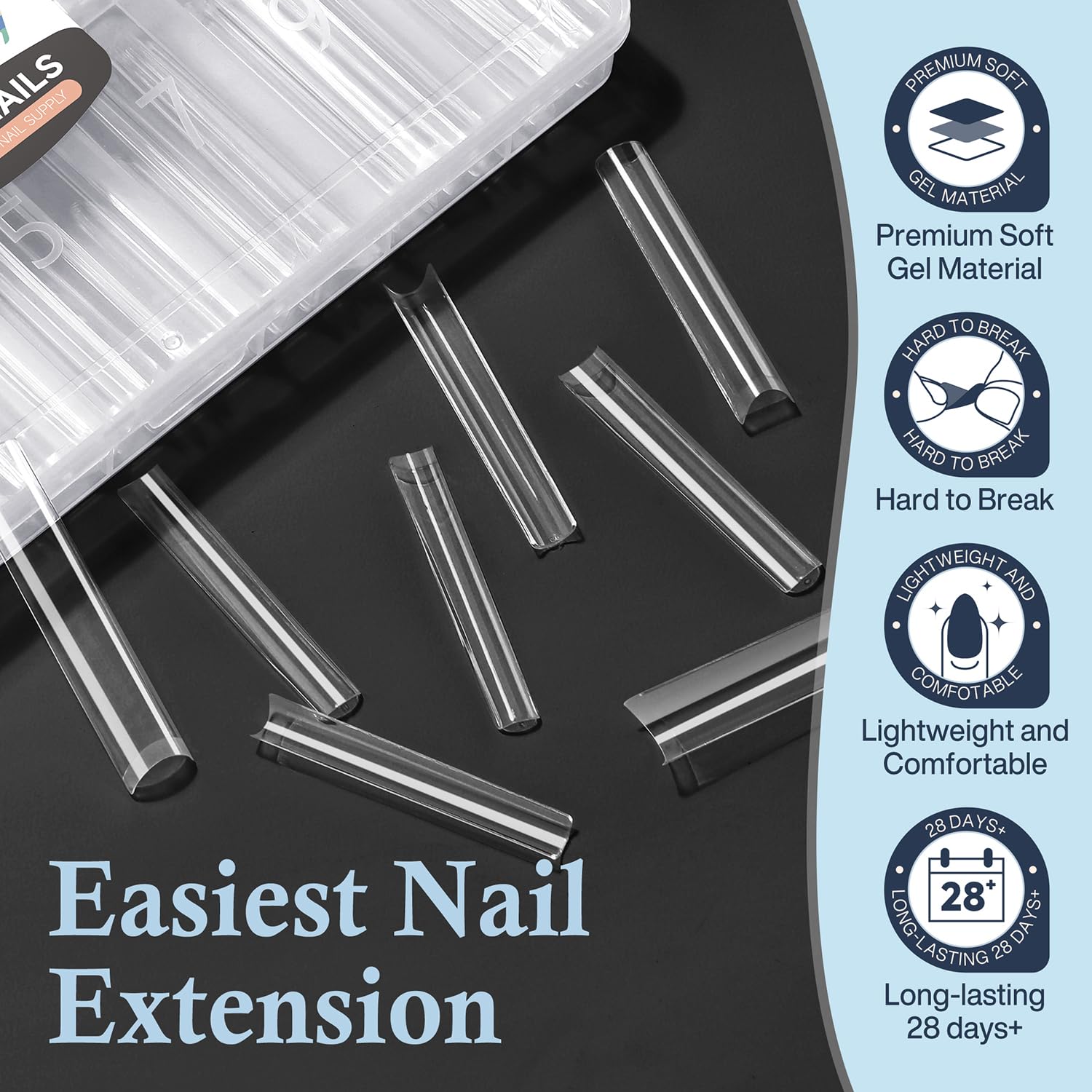 Luckyfairy foldable soft gel tips offer flexible pressing and easy shaping.
