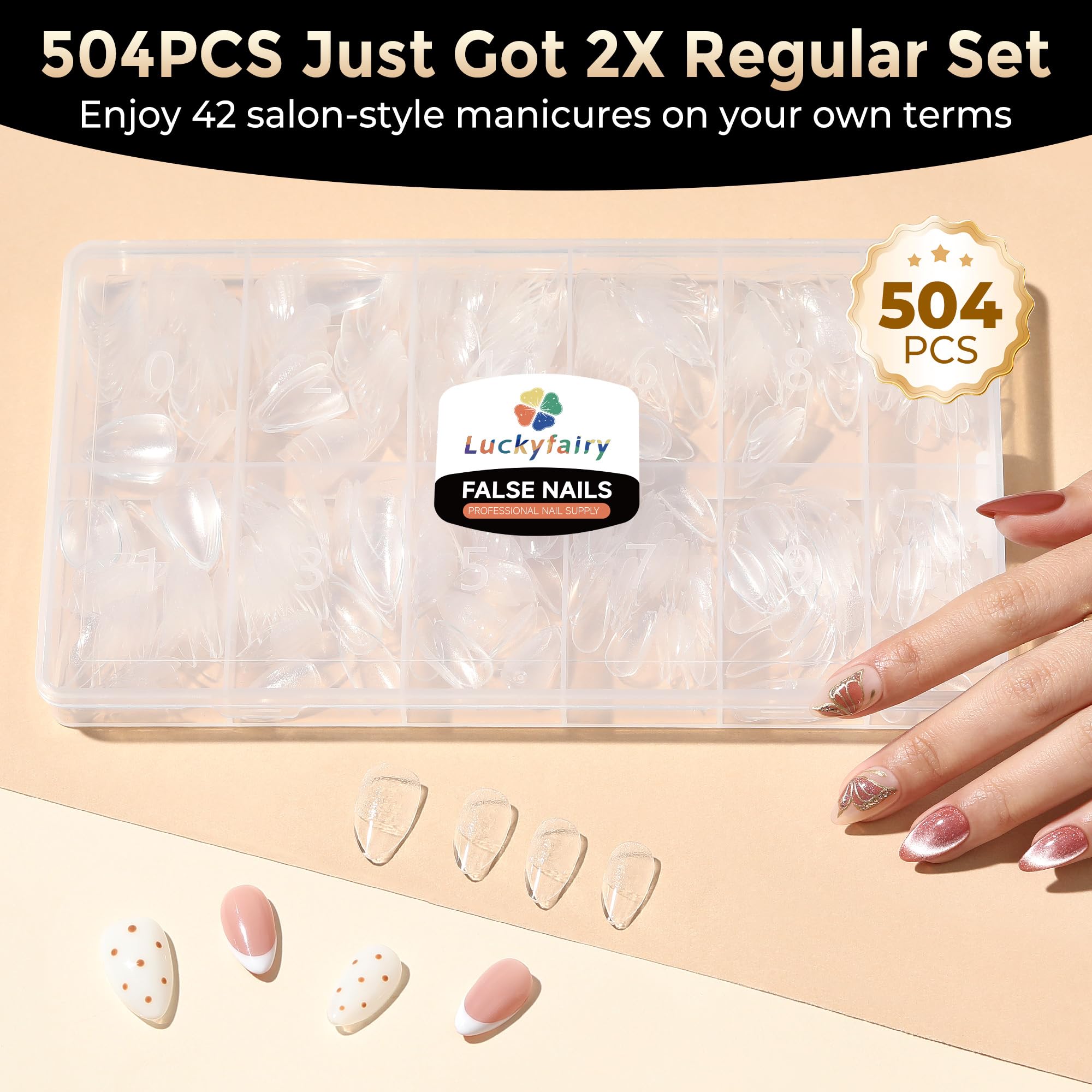 Luckyfairy foldable soft gel tips bend easily for precise shaping.