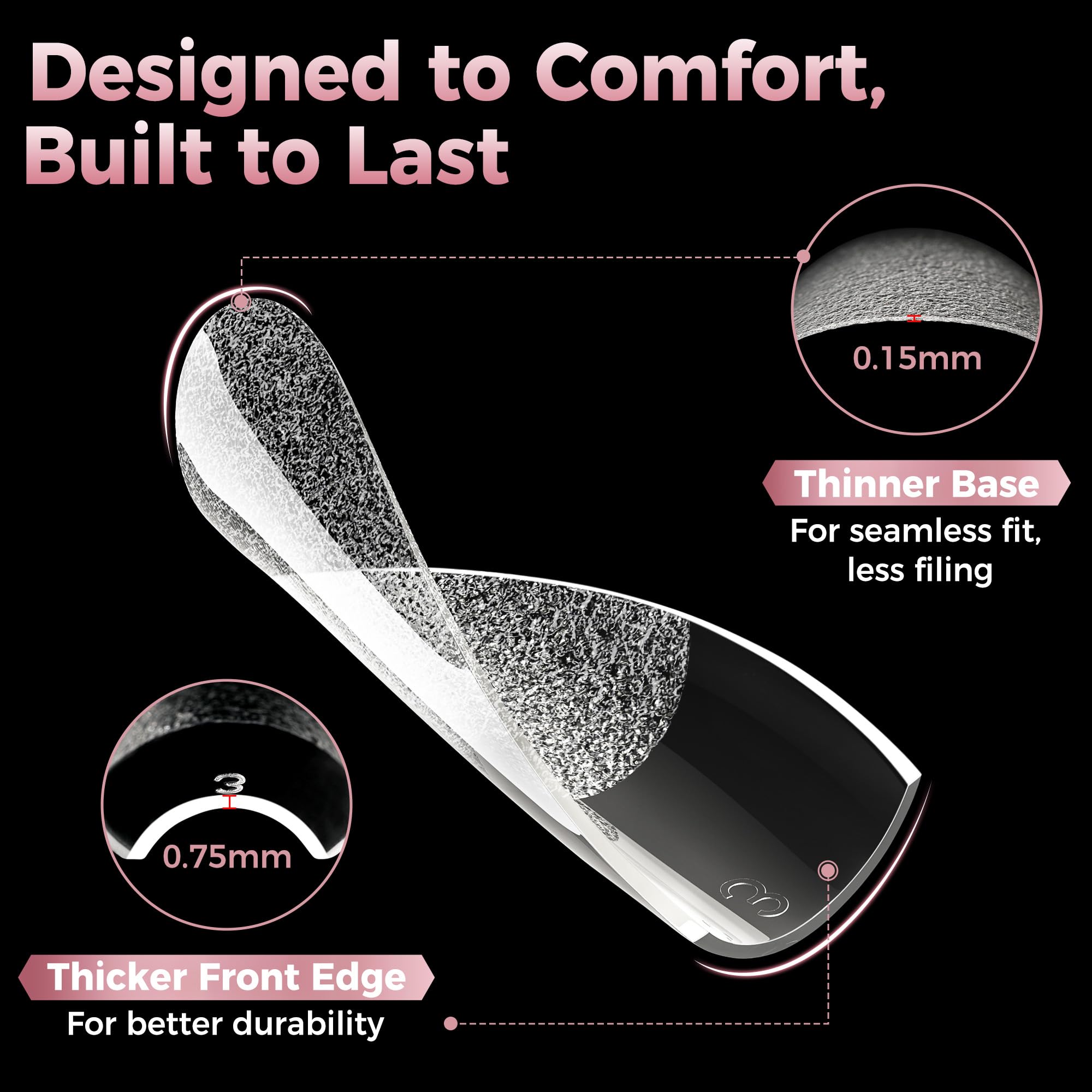Luckyfairy Half-matte finish nails for subtle, elegant extensions