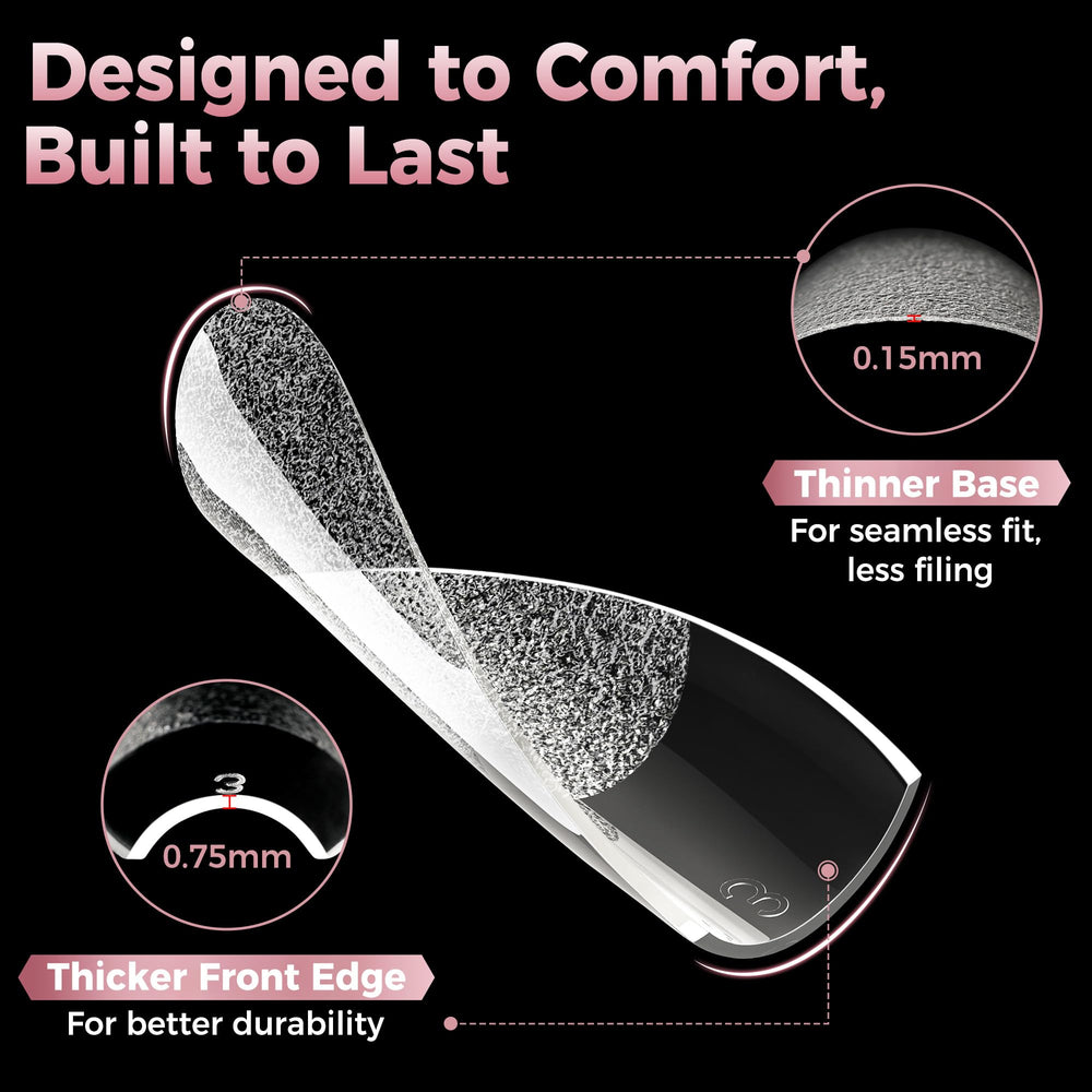 Luckyfairy Half-matte finish nails for subtle, elegant extensions
