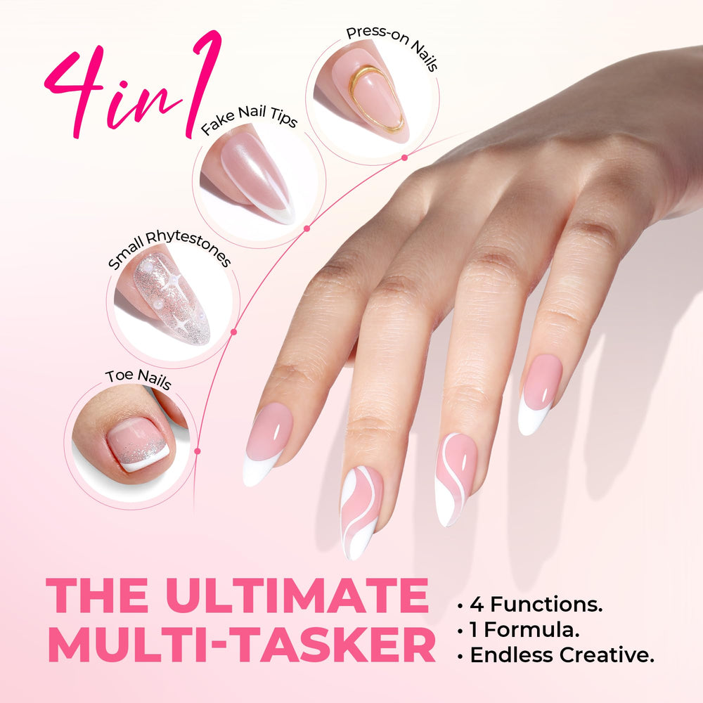 Luckyfairy long-wear adhesion glue keeps press-ons secure during daily tasks.