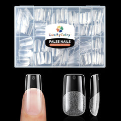 Luckyfairy medium square tips packaged for at-home manicure convenience.