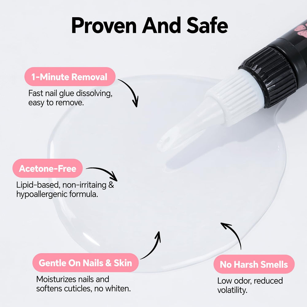 Luckyfairy flow-control feature minimizes waste and over-pouring for clean at-home removal
