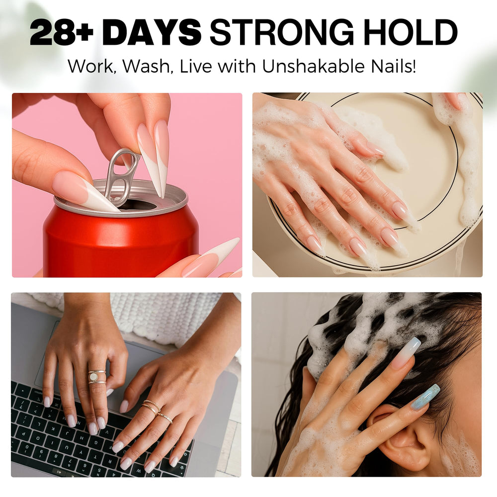 Luckyfairy Nail Glue Gel holds nails up to 28 days with proper cure