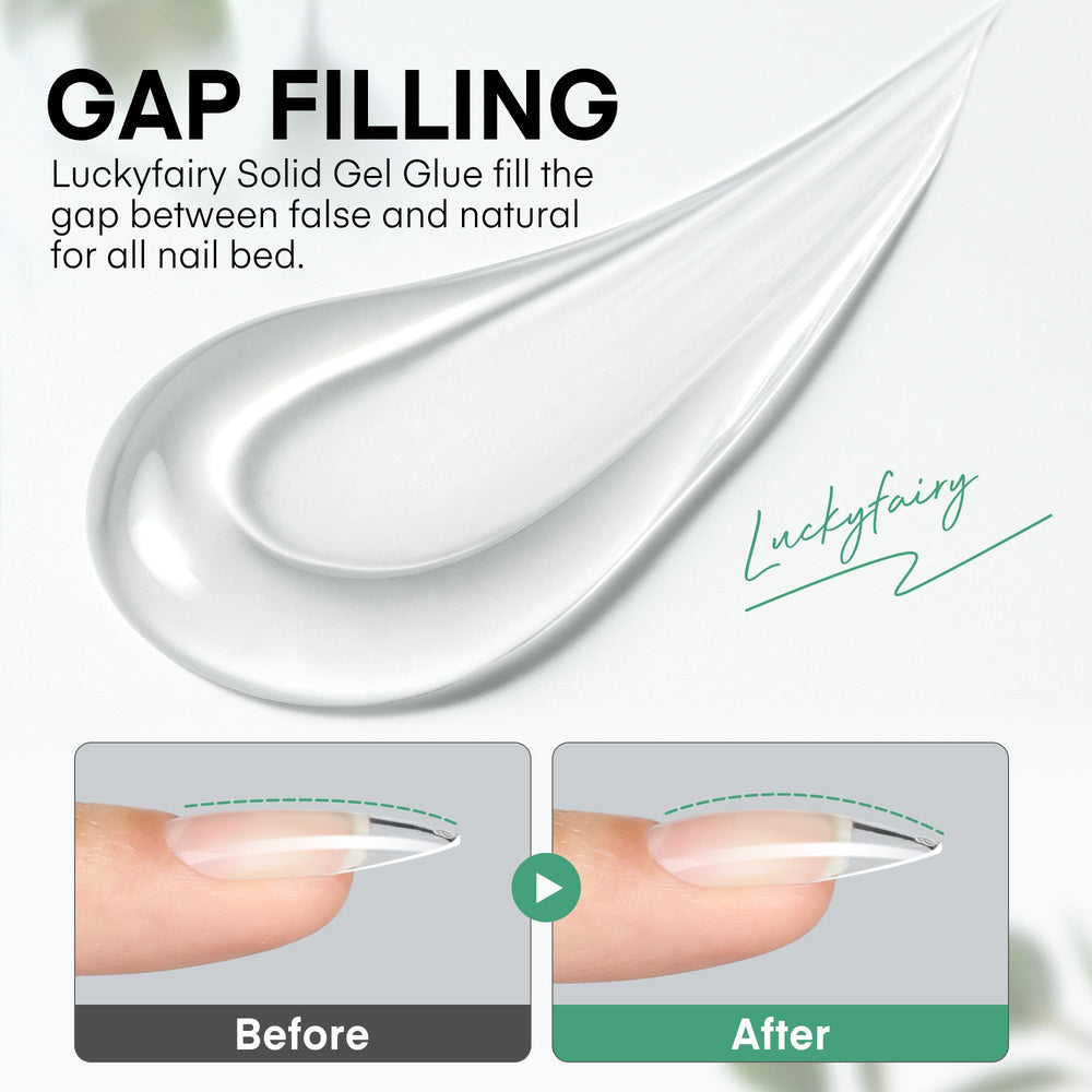 Luckyfairy Gel works with soft gel tips and translucent press-ons