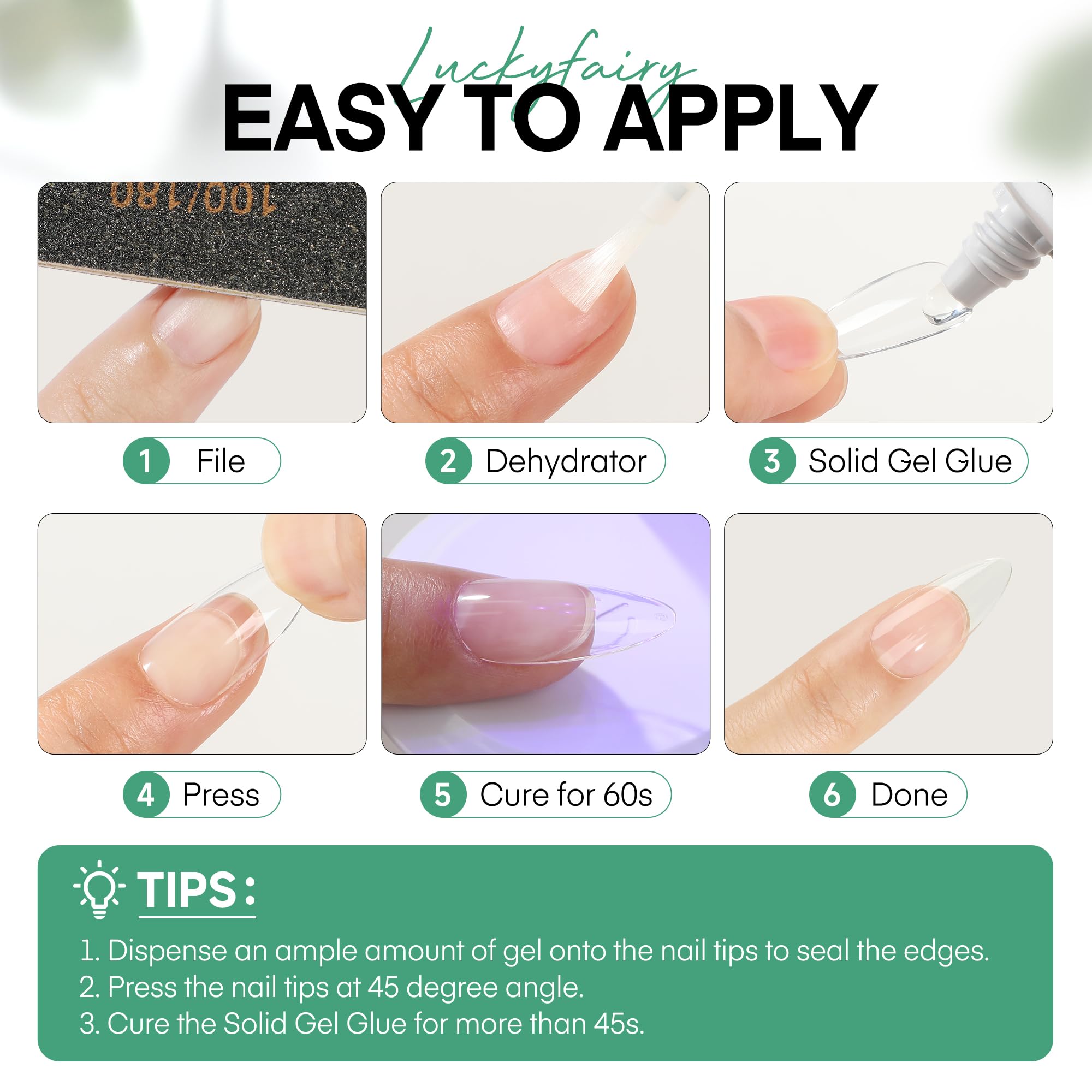 Soak-off removal with Luckyfairy Gel preserves natural nails