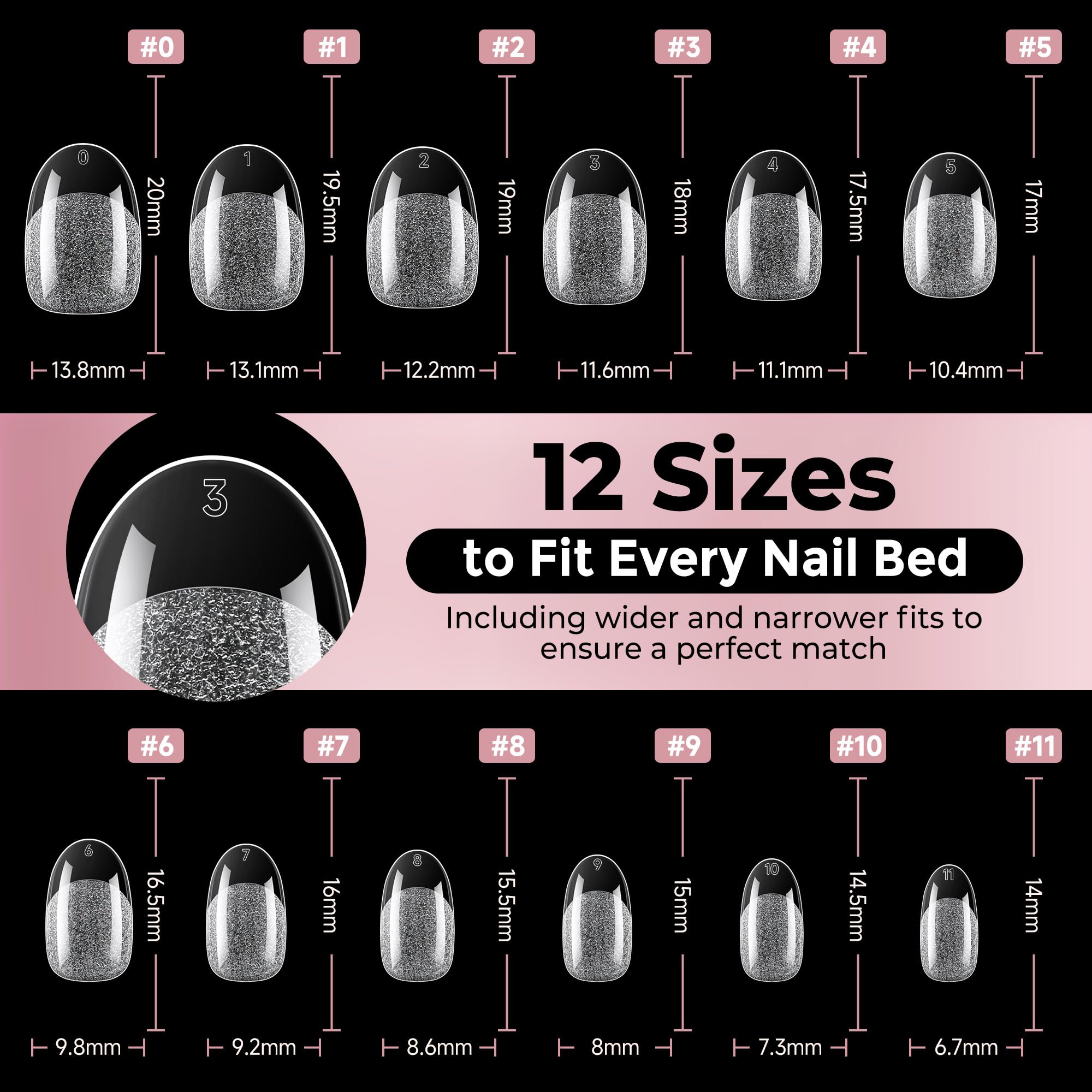 Luckyfairy numbered sizes 0-11 help you match every finger