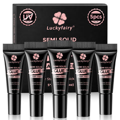 Luckyfairy pegamento uñas prensadas con aplicador de punta fina para precisión
