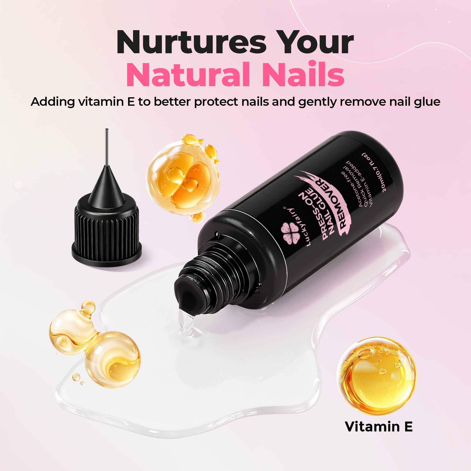 Acetone-free Luckyfairy formula nourishes nails during removal