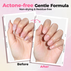 Applying Luckyfairy remover to press-on nails for fast lift and clean edges