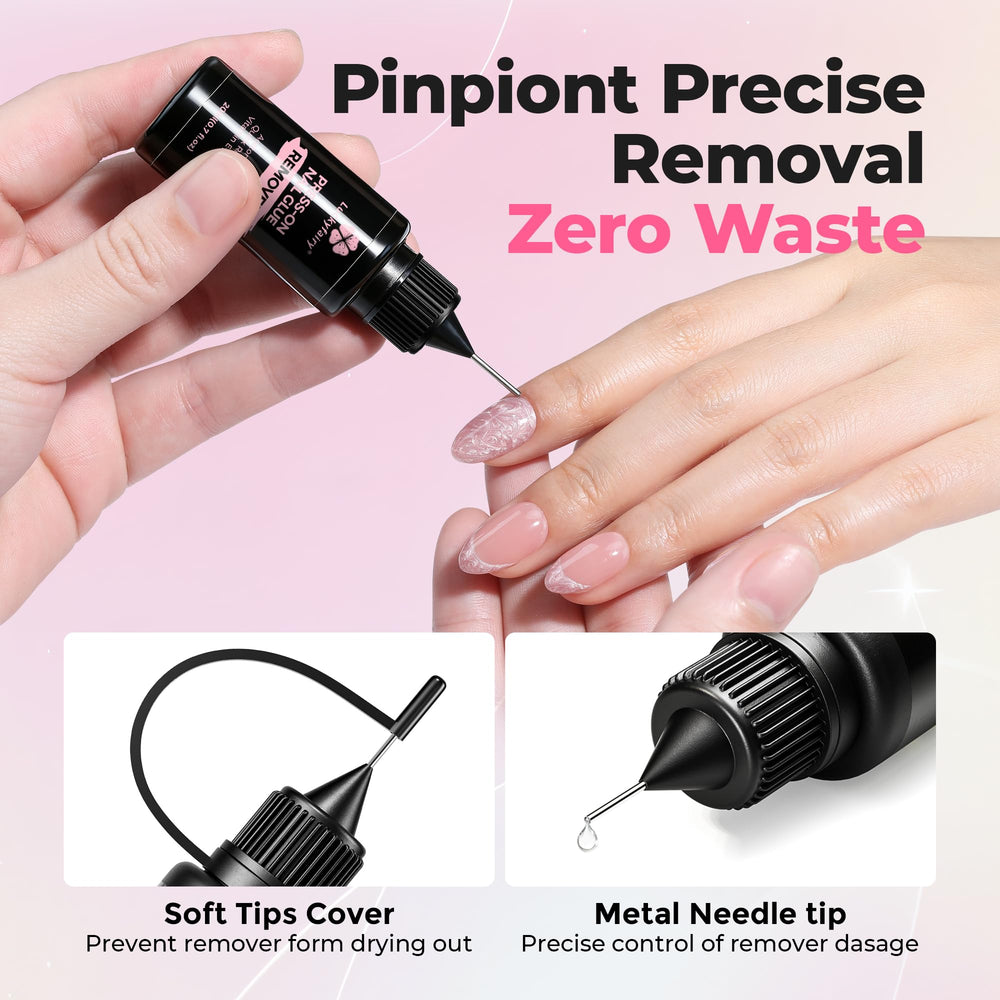 Cuticle pusher included with Luckyfairy remover for gentle nail prep