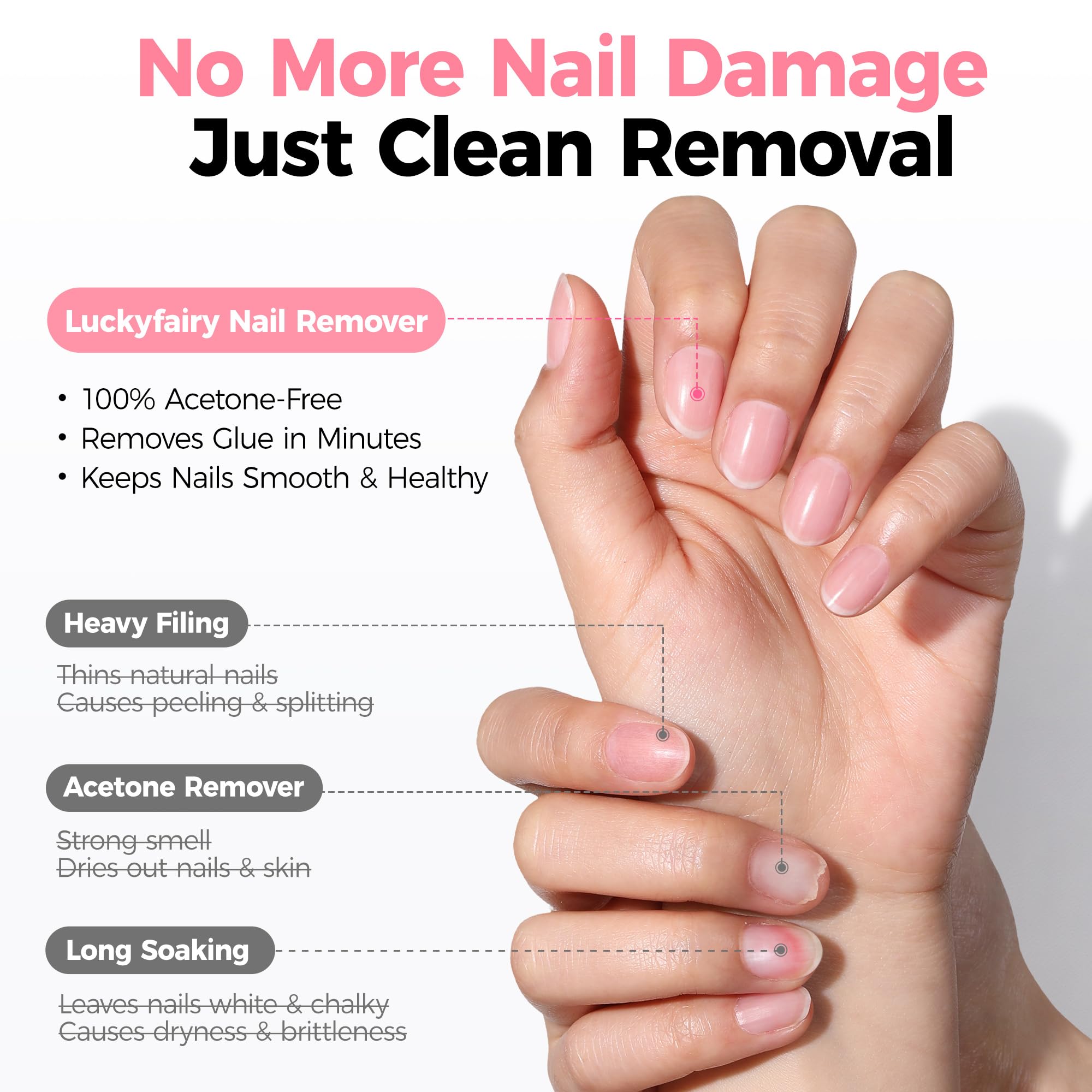 Luckyfairy beginner-friendly remover pen makes nail glue removal simple and mess-free