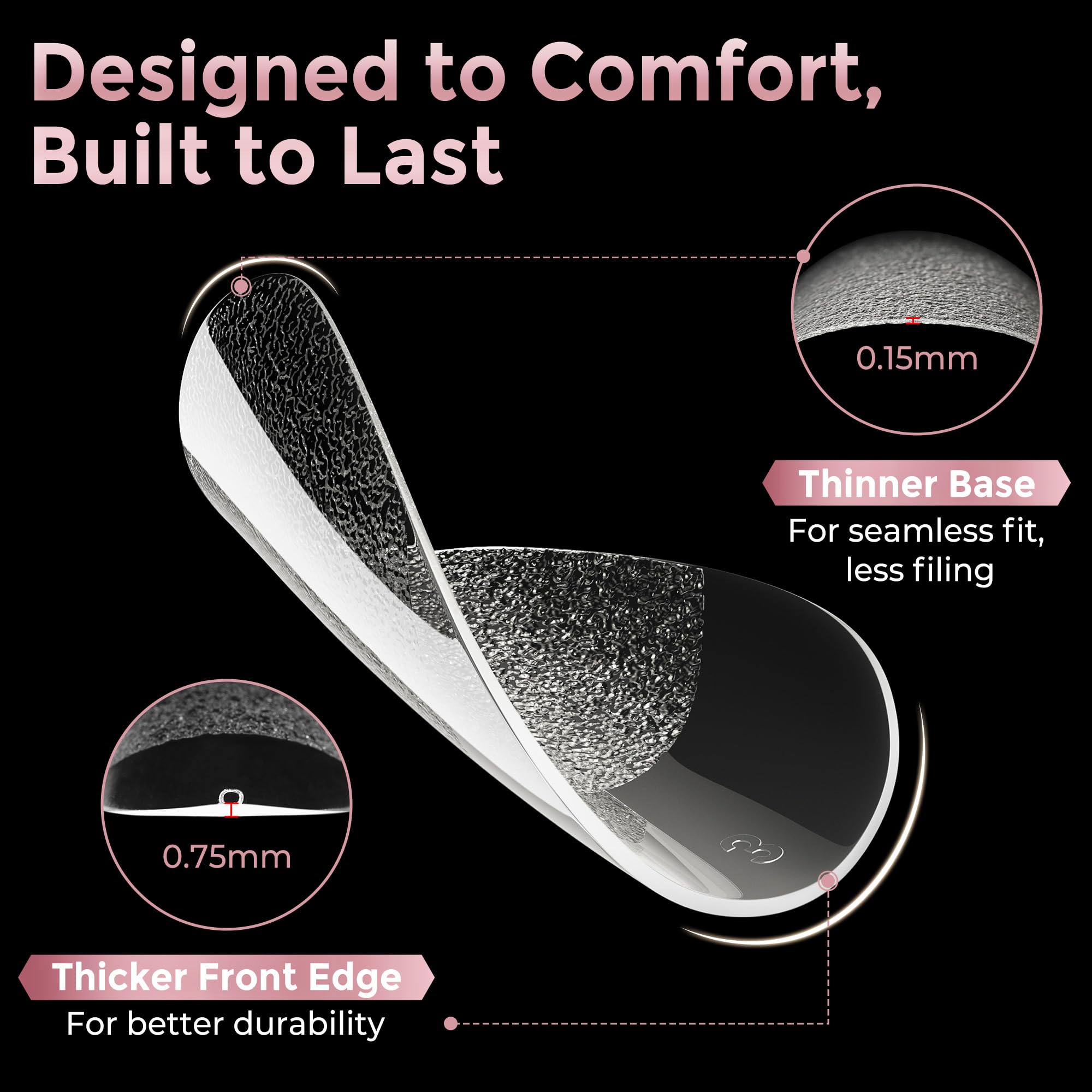 Luckyfairy pre-shaped tips in 12 sizes ensure precise, quick fits