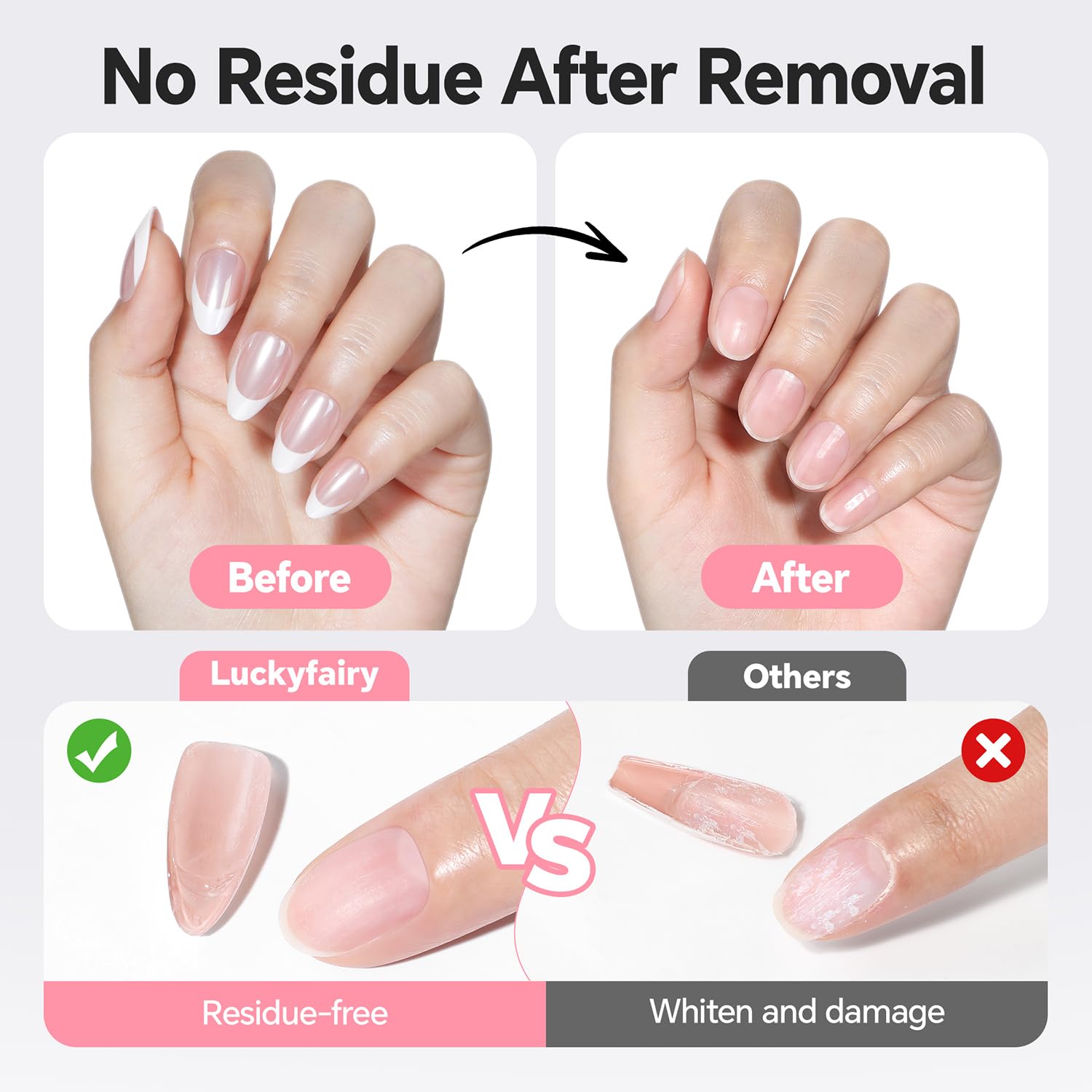 Luckyfairy acetone-free remover pen provides gentle, low-odor nail care during removal