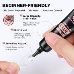 Luckyfairy glue works with press-on nails, tips, and nail art designs