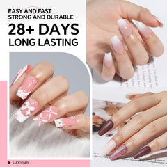Luckyfairy solid nail glue 10g crystal-clear gloss for a bright finish.
