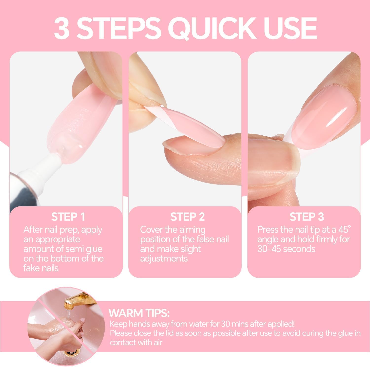 Luckyfairy solid nail glue 10g sealed tube prevents leaks for reliable use.
