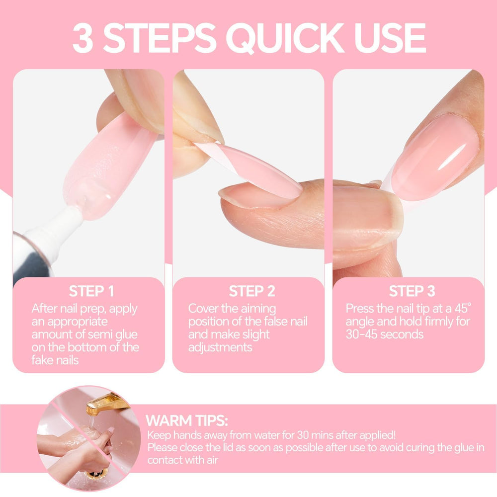Luckyfairy solid nail glue 10g sealed tube prevents leaks for reliable use.