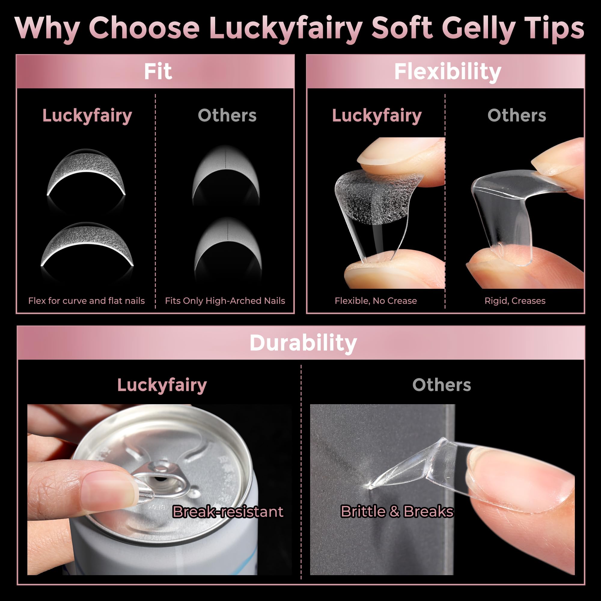 Luckyfairy strong adhesion with glue for extended wear.