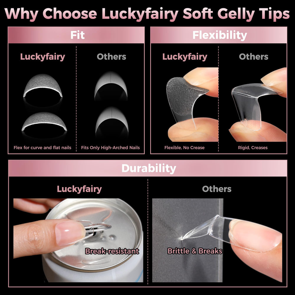 Luckyfairy Thick front thin back tips resist breakage and comfort